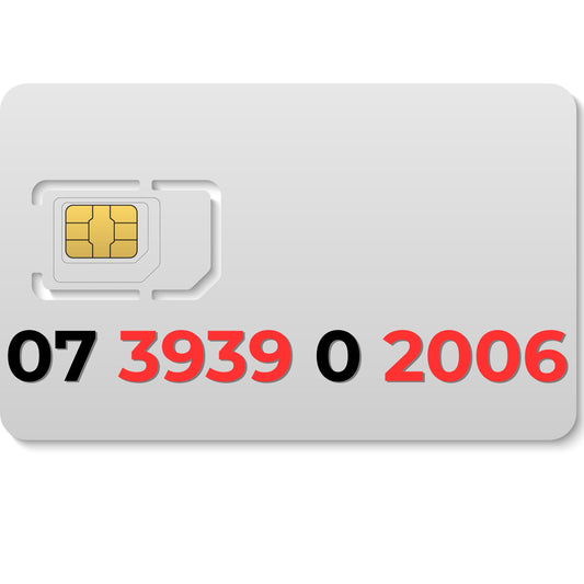 UK VIP mobile number 07393902006 with 2006 birthday year sequence