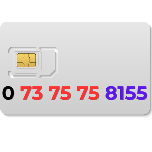 EE gold VIP number 07375758155 with repeating 7575 sequence and double 55 ending