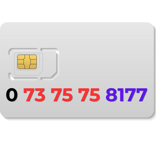 EE VIP mobile number 07375758177 with repeating 7575 pattern and double 77 ending
