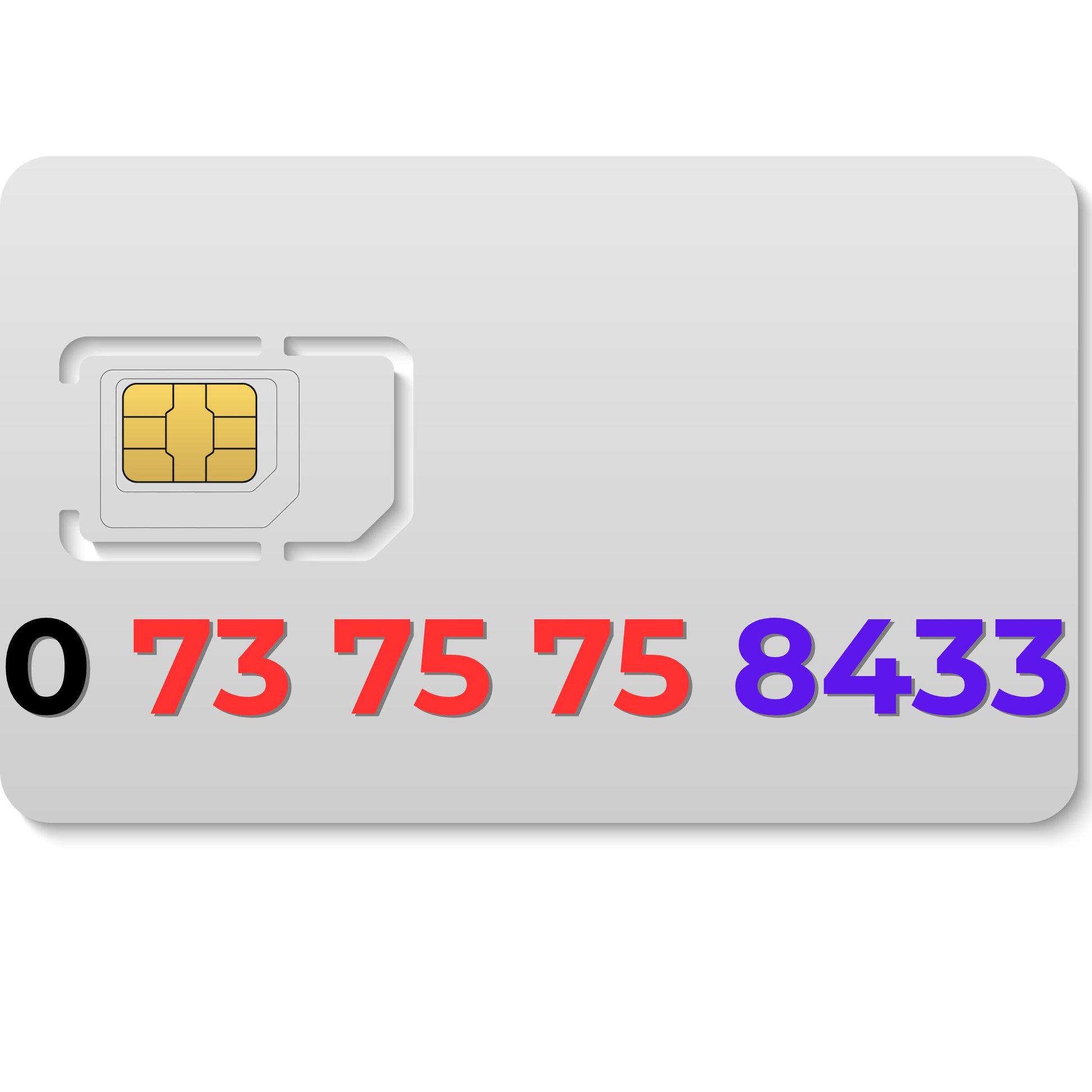 EE VIP mobile number 07375758433 with repeating 7575 pattern and double 33 ending