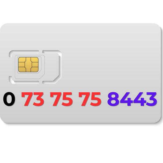 EE gold VIP number 07375758443 with memorable 443 sequence