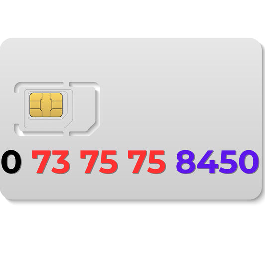 EE gold VIP number 07375758450 with repeating 7575 sequence and 50 ending