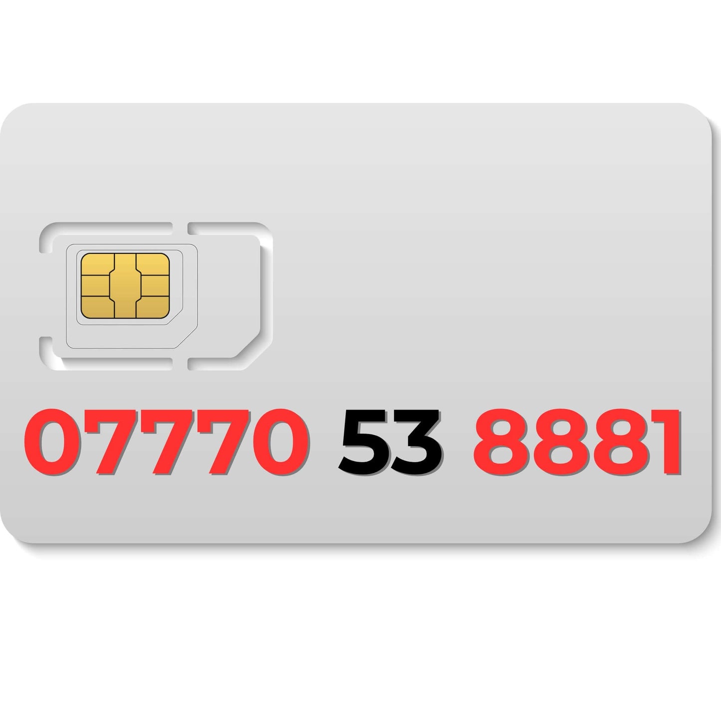 VIP gold mobile number 07770538881 with lucky 888 sequence and unique ending