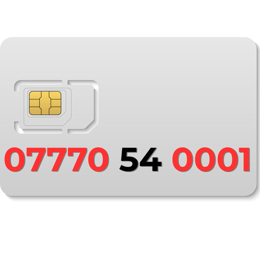 VIP gold mobile number 07770540001 with triple 000 digits