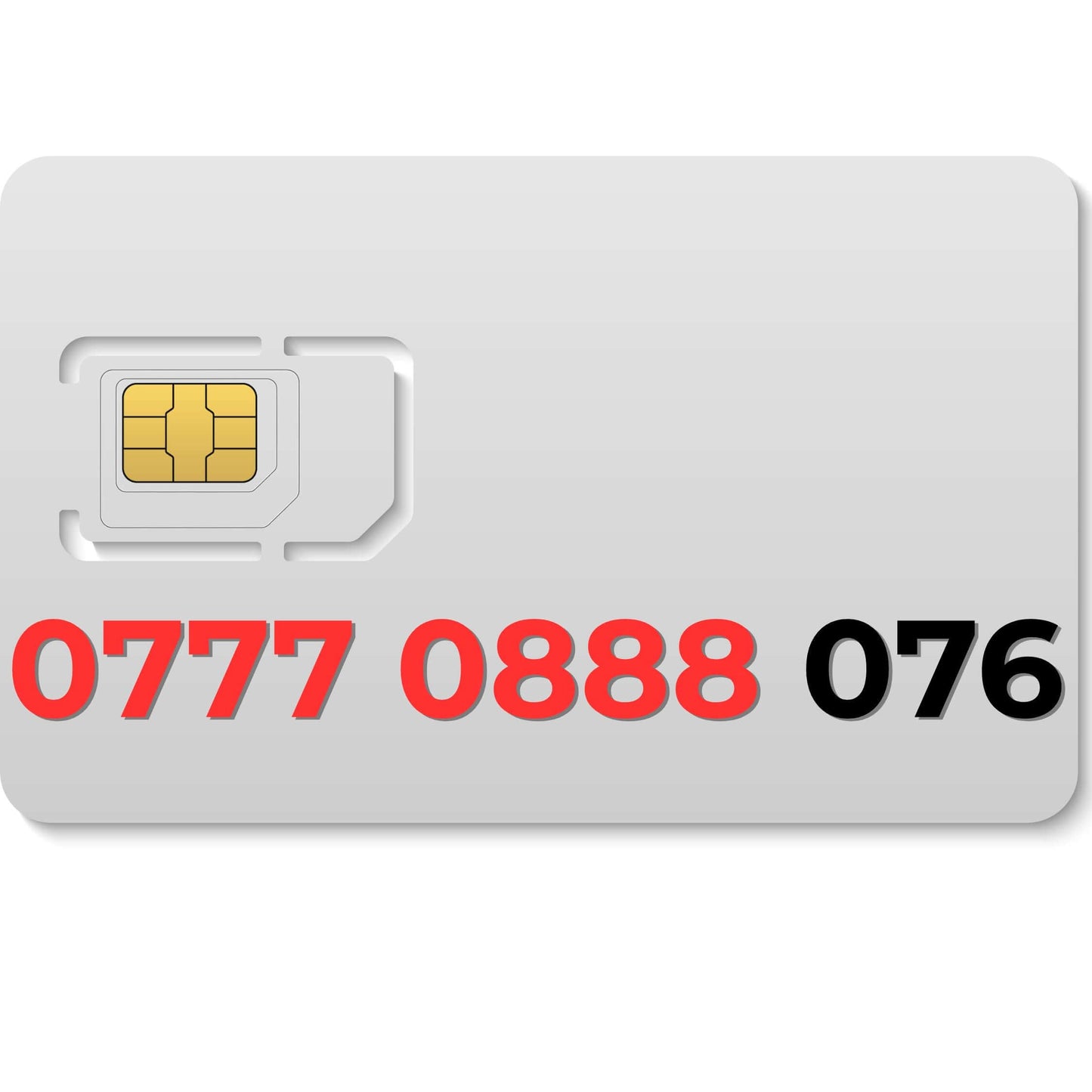 VIP gold mobile number 07770888076 with lucky 888 digits