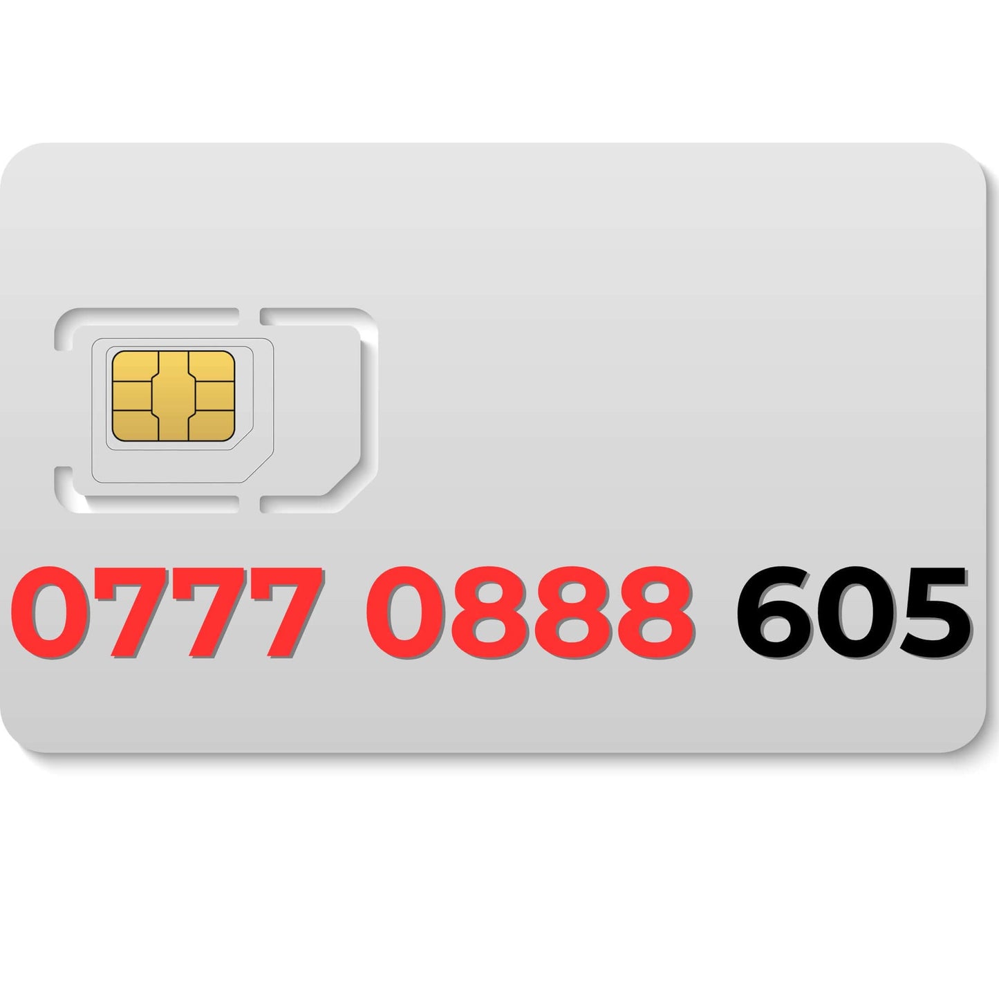 Memorable VIP mobile number 07770888605 with lucky 888 digits