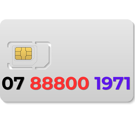 Smarty VIP mobile number 07888001971 with lucky 88 sequence and unique 1971 year pattern