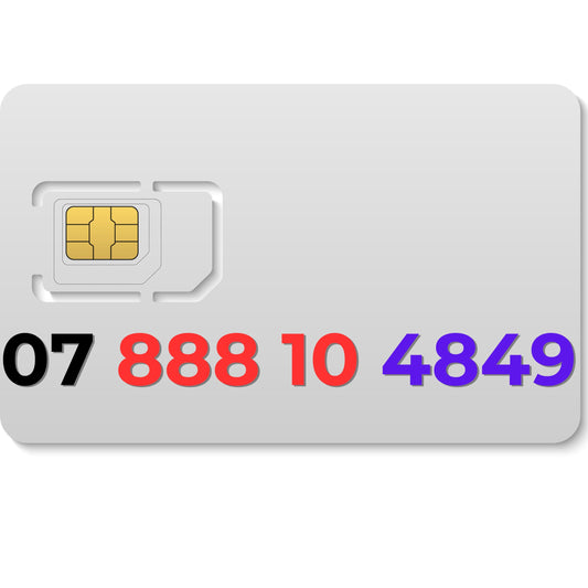 Smarty VIP gold mobile number 07888104849 with repeating 88 for luck and strong numerology