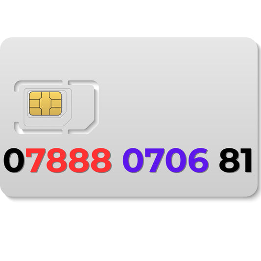 VIP gold mobile number 07888070681 with lucky 88 digits and balanced numerology