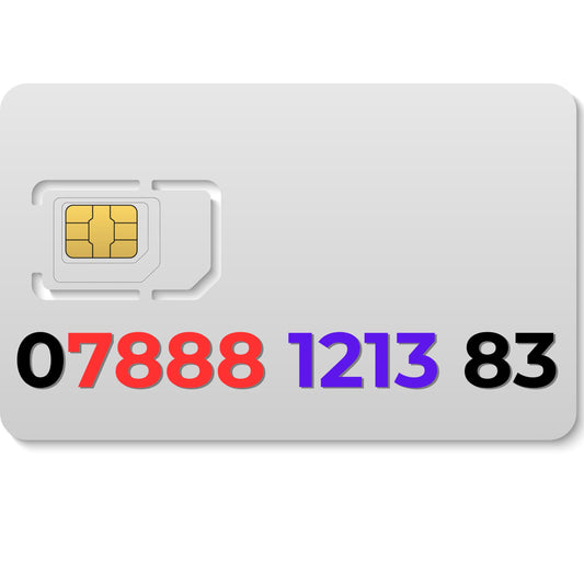 Smarty VIP gold mobile number 07888121383 with lucky 88 digits and strong numerology mix