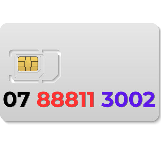 Smarty VIP gold mobile number 07888113002 with lucky 888 sequence and double 00 pattern